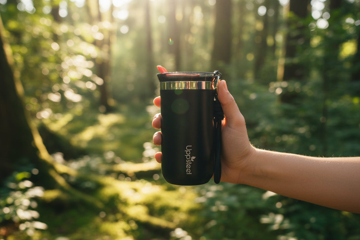 RVS Koffie- & Theebeker 300 ml – Zwart | Warm & Koud