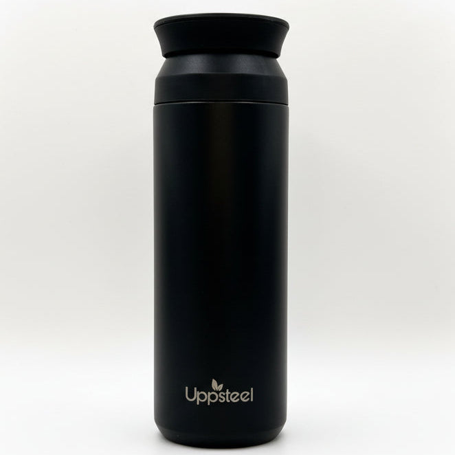 RVS Koffie- & Theebeker 500 ml – Zwart | Met 2 Deksels