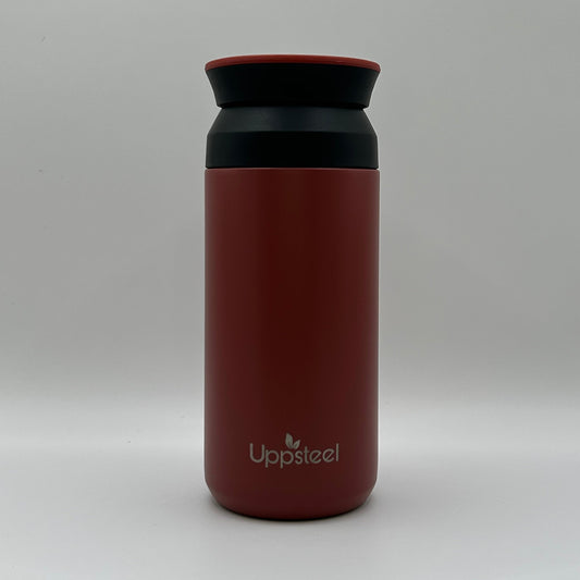 RVS Koffie- & Theebeker 350 ml – Rood | Met 2 Deksels